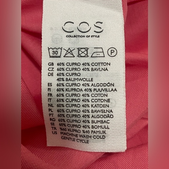 COS Coral Pink Mock Neck Casual Shift Dress Size 6 - Picture 8 of 8